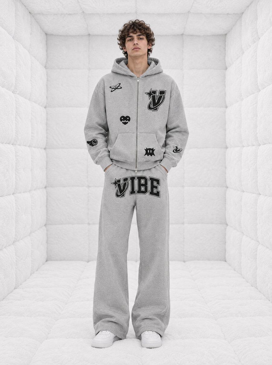 Hoodie Zip Gris