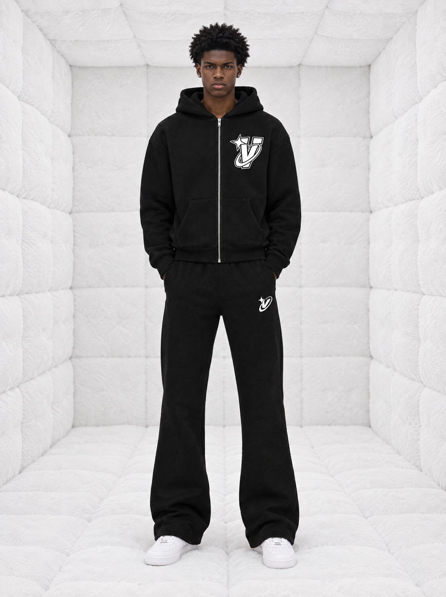 Hoodie Zip Noir